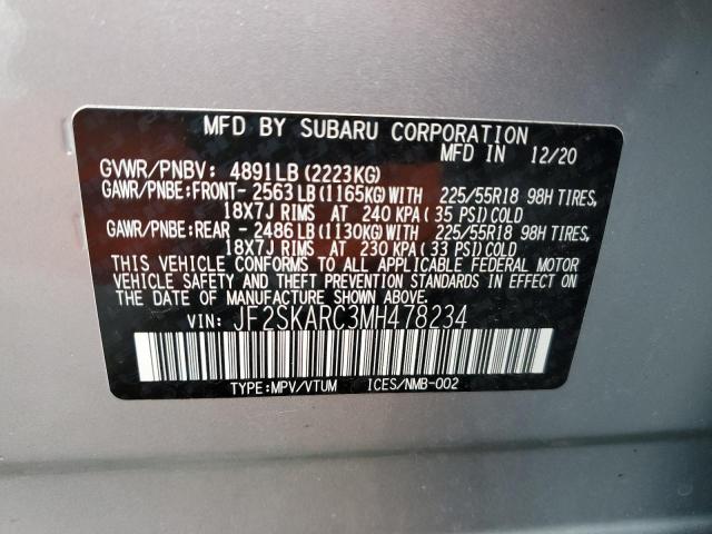 Photo 13 VIN: JF2SKARC3MH478234 - SUBARU FORESTER S 