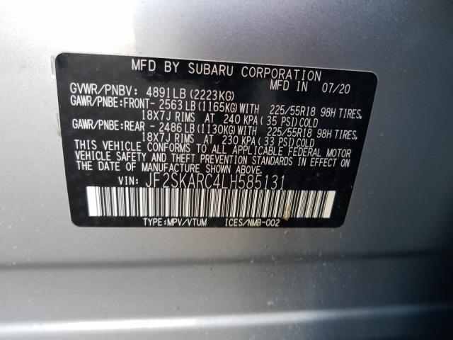 Photo 9 VIN: JF2SKARC4LH585131 - SUBARU FORESTER 