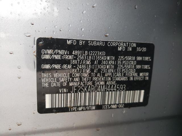 Photo 9 VIN: JF2SKARC4MH444593 - SUBARU FORESTER S 