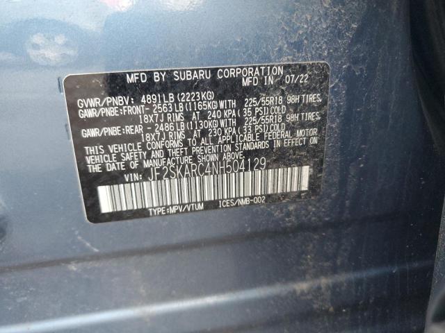 Photo 12 VIN: JF2SKARC4NH504129 - SUBARU FORESTER T 