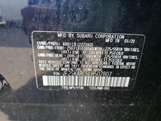 Photo 9 VIN: JF2SKARC5LH502807 - SUBARU FORESTER S 