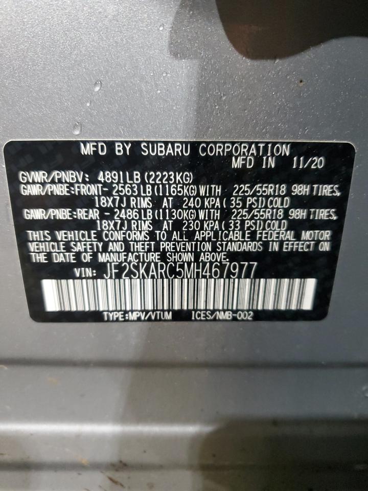 Photo 12 VIN: JF2SKARC5MH467977 - SUBARU FORESTER 