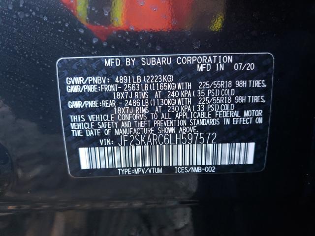 Photo 9 VIN: JF2SKARC6LH597572 - SUBARU FORESTER S 