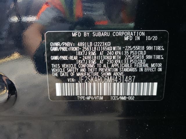 Photo 9 VIN: JF2SKARC6MH431487 - SUBARU FORESTER S 