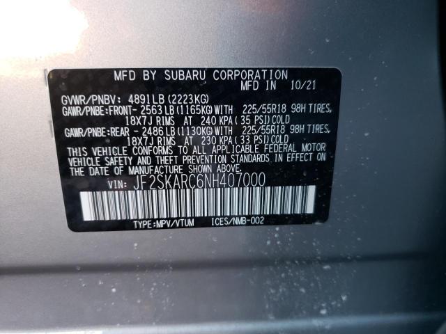 Photo 11 VIN: JF2SKARC6NH407000 - SUBARU FORESTER 