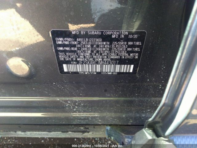 Photo 8 VIN: JF2SKARC7MH443017 - SUBARU FORESTER 