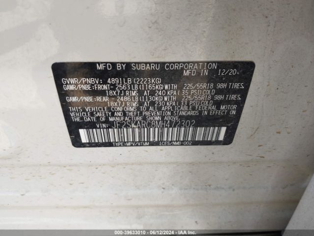 Photo 8 VIN: JF2SKARC8MH472302 - SUBARU FORESTER 