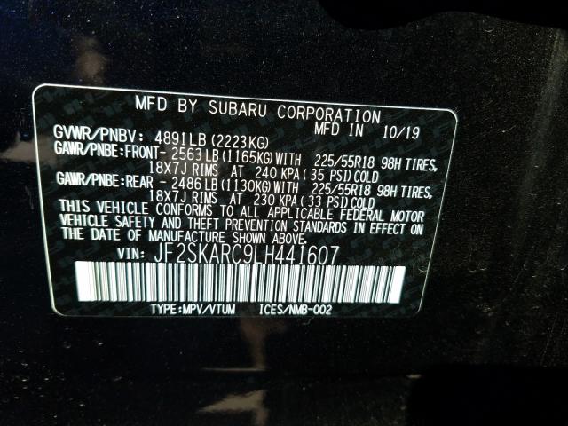 Photo 9 VIN: JF2SKARC9LH441607 - SUBARU FORESTER S 