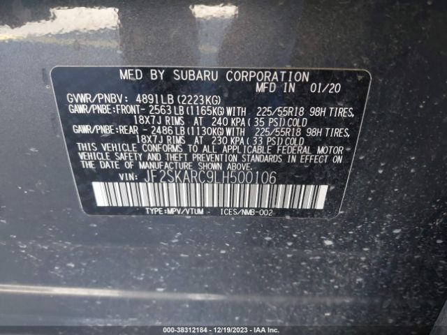 Photo 8 VIN: JF2SKARC9LH500106 - SUBARU FORESTER 