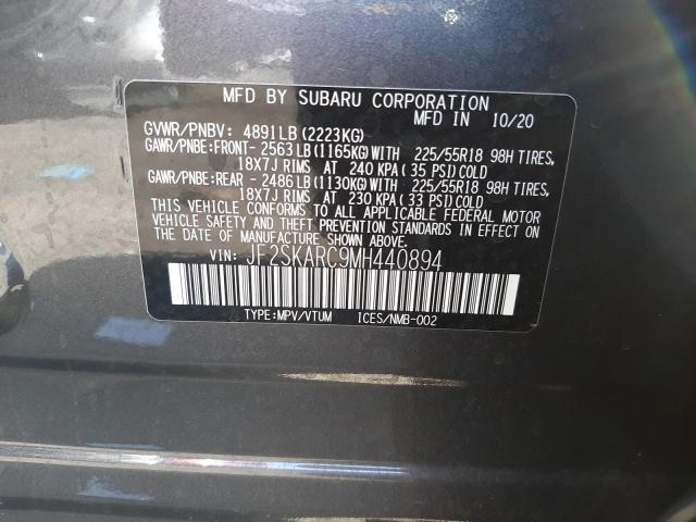 Photo 9 VIN: JF2SKARC9MH440894 - SUBARU FORESTER 