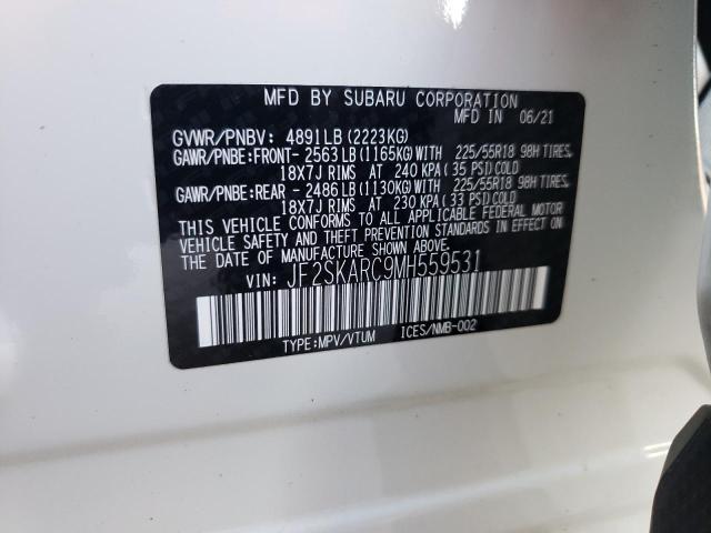 Photo 9 VIN: JF2SKARC9MH559531 - SUBARU FORESTER S 