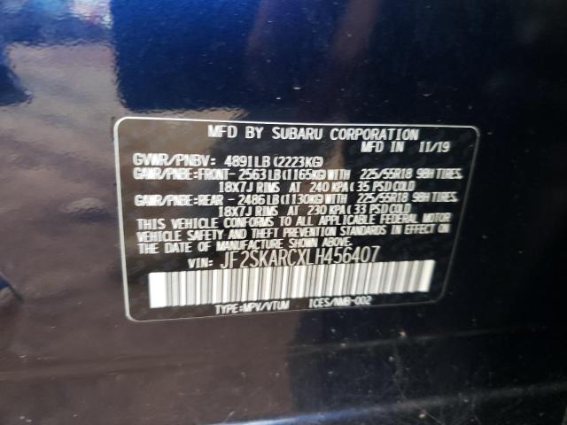 Photo 12 VIN: JF2SKARCXLH456407 - SUBARU FORESTER 