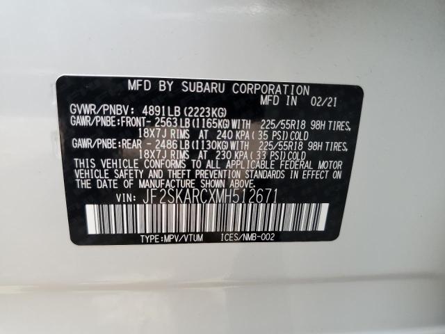 Photo 12 VIN: JF2SKARCXMH512671 - SUBARU FORESTER S 