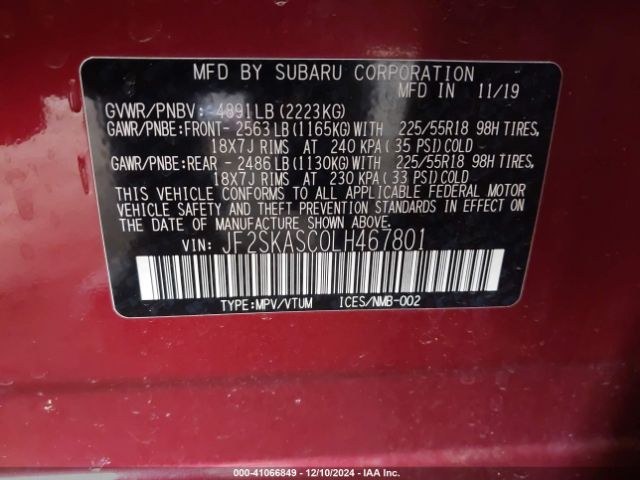 Photo 8 VIN: JF2SKASC0LH467801 - SUBARU FORESTER 