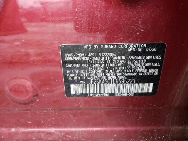 Photo 12 VIN: JF2SKASC1LH595223 - SUBARU FORESTER L 