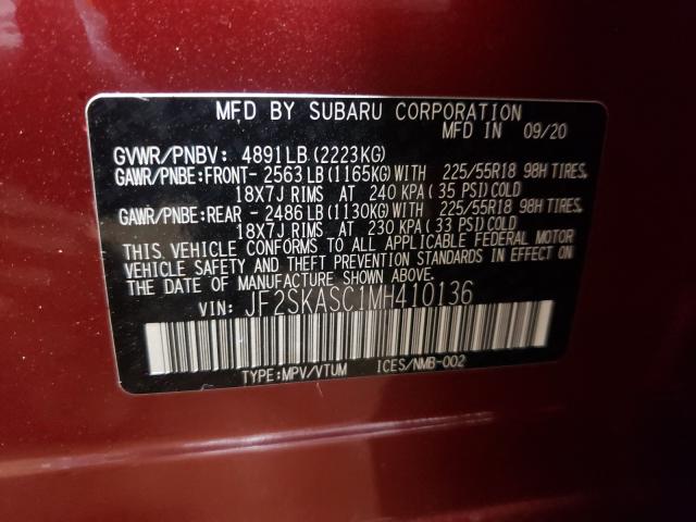 Photo 9 VIN: JF2SKASC1MH410136 - SUBARU FORESTER L 