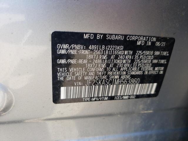 Photo 11 VIN: JF2SKASC1MH563860 - SUBARU FORESTER 