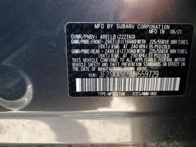 Photo 12 VIN: JF2SKASC5MH559729 - SUBARU FORESTER L 