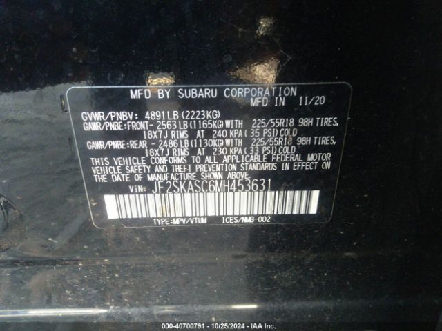 Photo 8 VIN: JF2SKASC6MH453631 - SUBARU FORESTER 