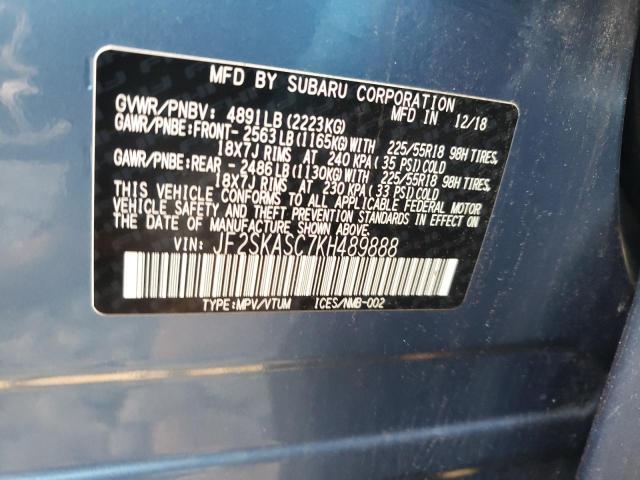 Photo 13 VIN: JF2SKASC7KH489888 - SUBARU FORESTER L 