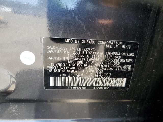 Photo 12 VIN: JF2SKASC7KH492502 - SUBARU FORESTER 