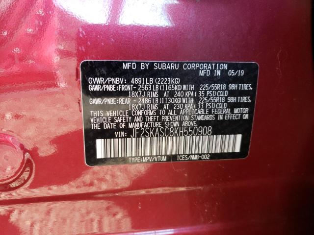 Photo 11 VIN: JF2SKASC8KH550908 - SUBARU FORESTER 