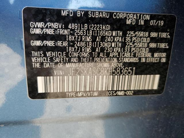 Photo 12 VIN: JF2SKASC8KH583651 - SUBARU FORESTER L 