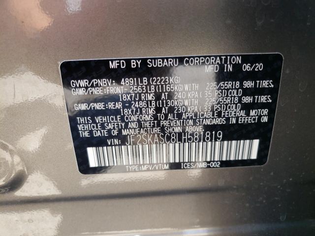 Photo 9 VIN: JF2SKASC8LH581819 - SUBARU FORESTER L 