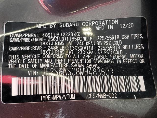 Photo 9 VIN: JF2SKASC8MH483603 - SUBARU FORESTER L 