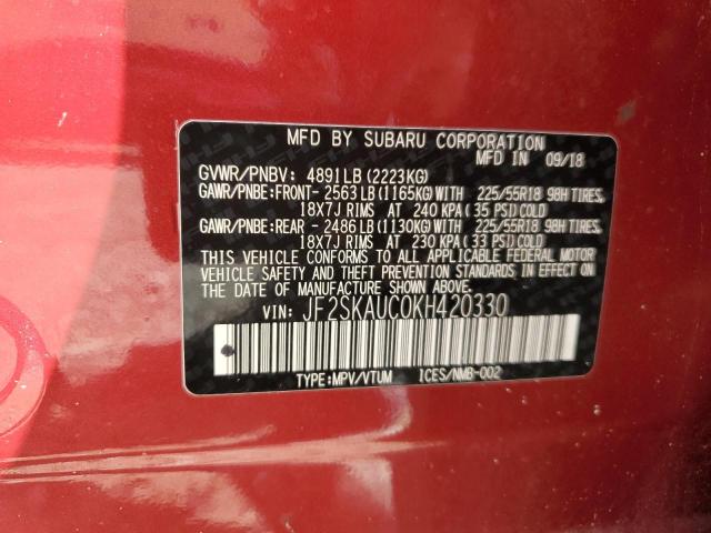 Photo 13 VIN: JF2SKAUC0KH420330 - SUBARU FORESTER L 