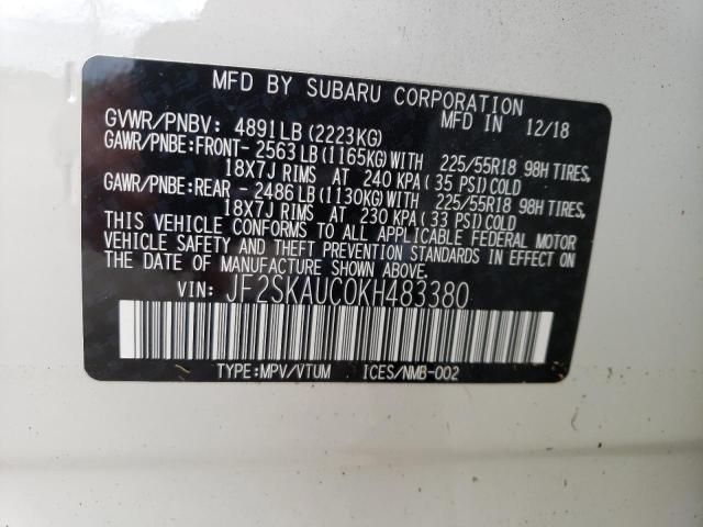 Photo 9 VIN: JF2SKAUC0KH483380 - SUBARU FORESTER L 