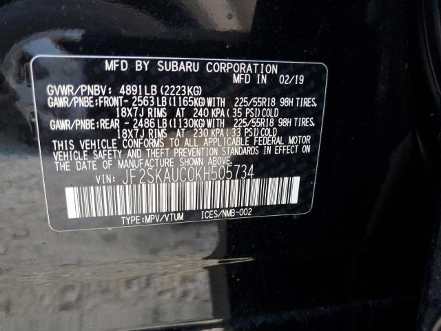 Photo 9 VIN: JF2SKAUC0KH505734 - SUBARU FORESTER L 