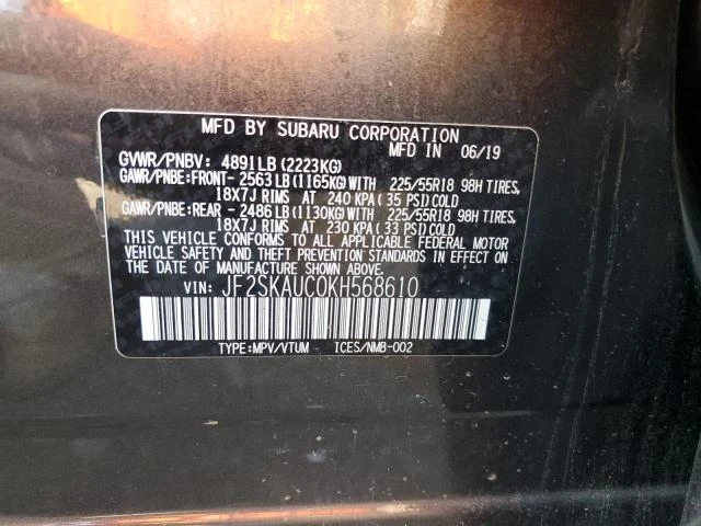 Photo 13 VIN: JF2SKAUC0KH568610 - SUBARU FORESTER L 