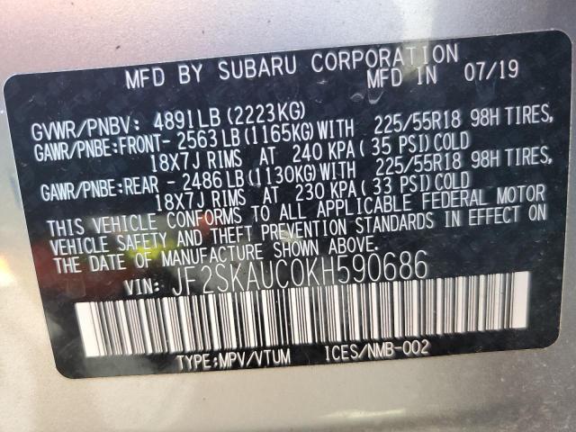 Photo 11 VIN: JF2SKAUC0KH590686 - SUBARU FORESTER L 