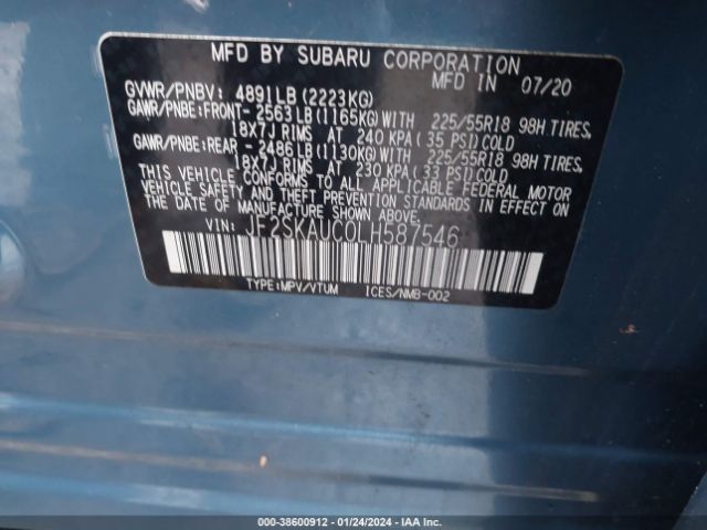 Photo 8 VIN: JF2SKAUC0LH587546 - SUBARU FORESTER 