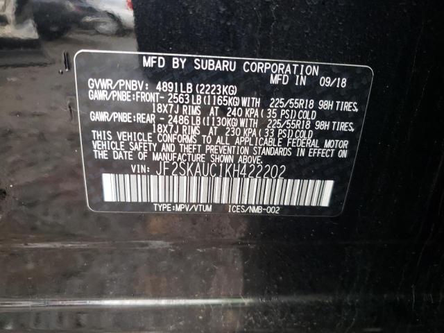 Photo 9 VIN: JF2SKAUC1KH422202 - SUBARU FORESTER L 