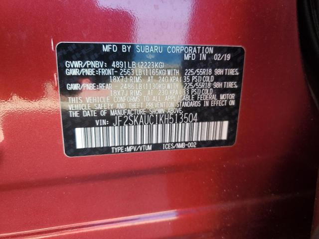 Photo 13 VIN: JF2SKAUC1KH513504 - SUBARU FORESTER 