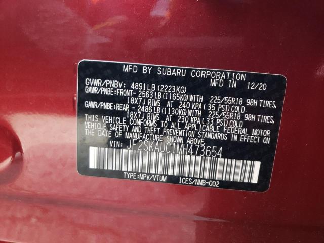 Photo 9 VIN: JF2SKAUC1MH473654 - SUBARU FORESTER 