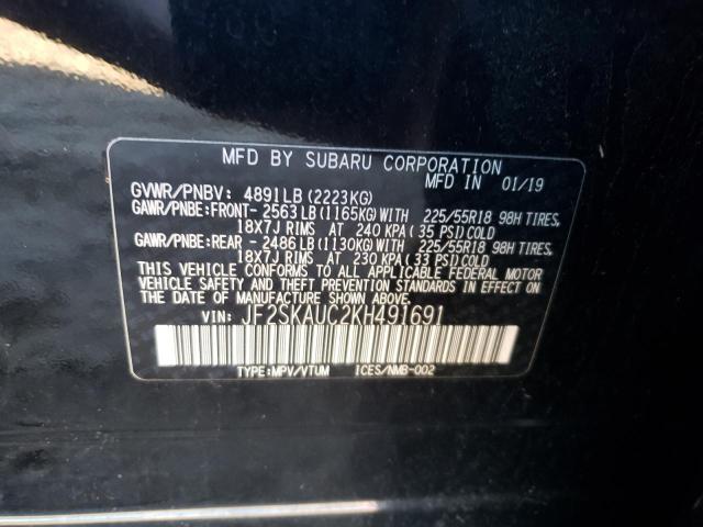 Photo 11 VIN: JF2SKAUC2KH491691 - SUBARU FORESTER 