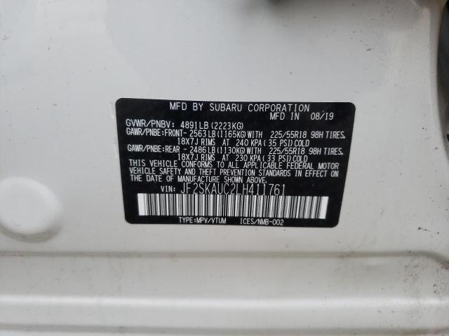 Photo 9 VIN: JF2SKAUC2LH411761 - SUBARU FORESTER L 