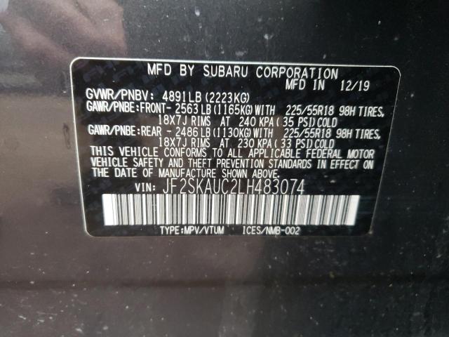 Photo 9 VIN: JF2SKAUC2LH483074 - SUBARU FORESTER 