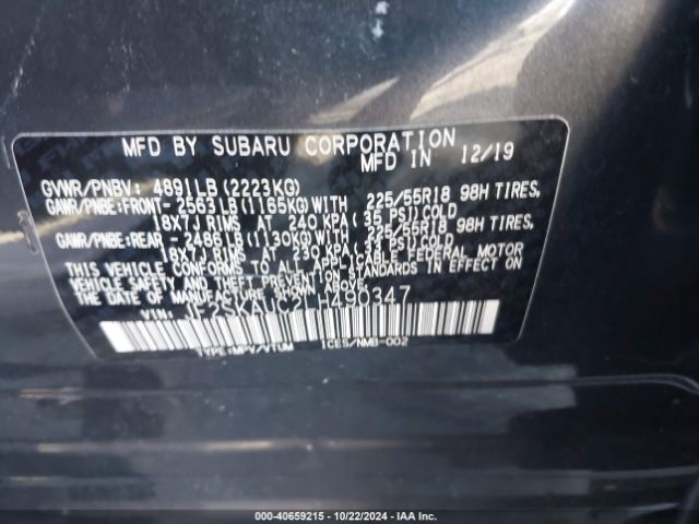 Photo 8 VIN: JF2SKAUC2LH490347 - SUBARU FORESTER 