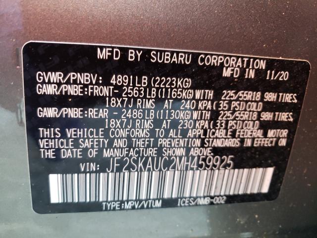 Photo 9 VIN: JF2SKAUC2MH459925 - SUBARU FORESTER L 