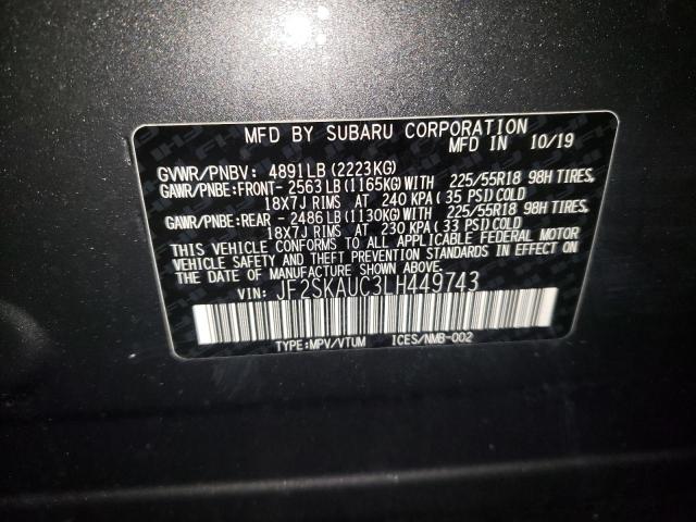 Photo 9 VIN: JF2SKAUC3LH449743 - SUBARU FORESTER L 