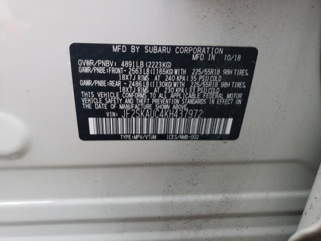 Photo 9 VIN: JF2SKAUC4KH437972 - SUBARU FORESTER L 