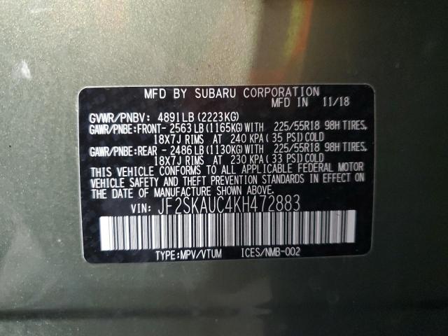 Photo 13 VIN: JF2SKAUC4KH472883 - SUBARU FORESTER 