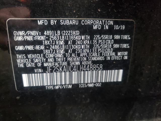 Photo 9 VIN: JF2SKAUC4LH448858 - SUBARU FORESTER L 