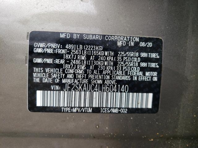 Photo 9 VIN: JF2SKAUC4LH604140 - SUBARU FORESTER L 