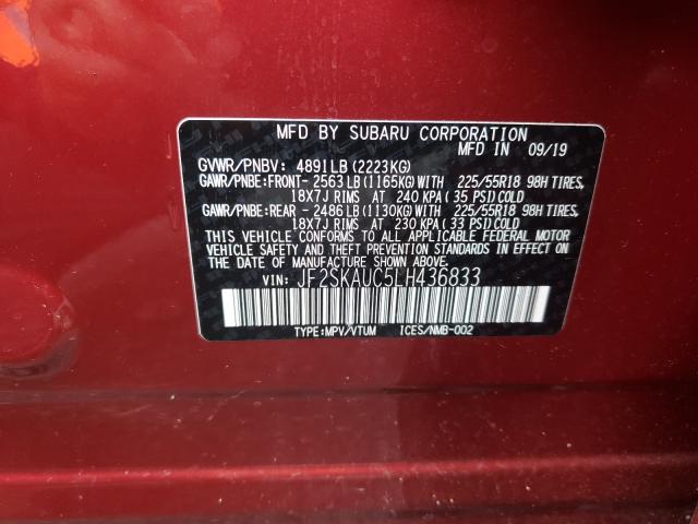 Photo 9 VIN: JF2SKAUC5LH436833 - SUBARU FORESTER L 