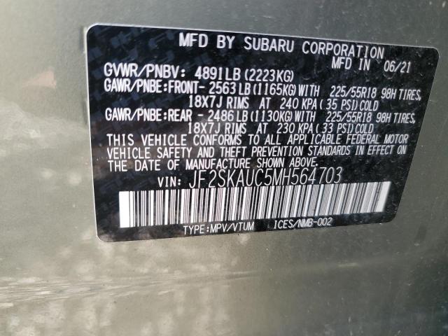 Photo 12 VIN: JF2SKAUC5MH564703 - SUBARU FORESTER 